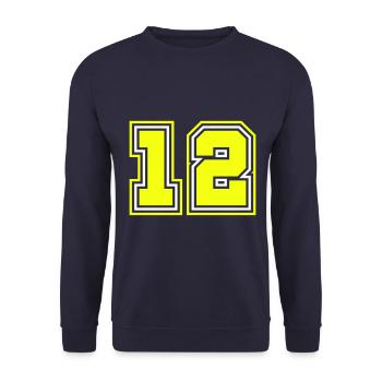 Symbole de 12 chiffres - Sweat-shirt Unisexe - marine - Devant - Alina (178cm) & Michal (187cm)