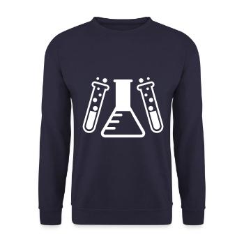 Test tube chemist - Unisex Sweatshirt - navy - Front - Alina (178cm) & Michal (187cm)