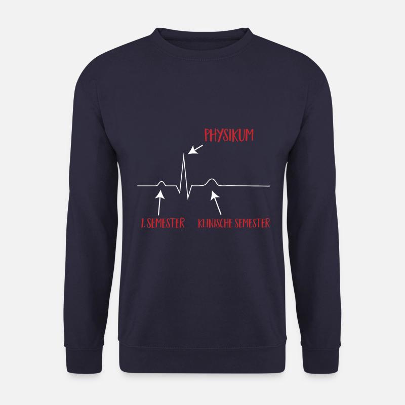 physikum ekg weiß - Unisex Pullover - Navy