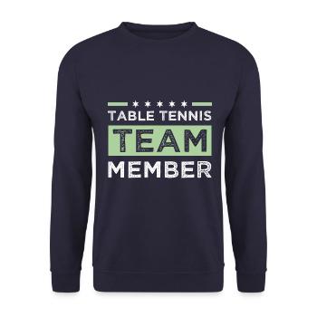 Table Tennis Team - Unisex Sweatshirt - navy - Front - Alina (178cm) & Michal (187cm)