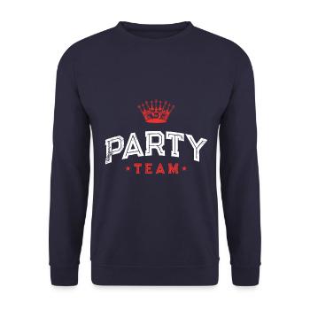 Party Team - Unisex Sweatshirt - navy - Front - Alina (178cm) & Michal (187cm)