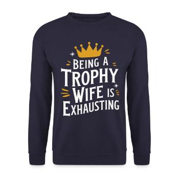 Frau Ehefrau Partnerin Familie Verheiratet - Unisex Pullover - Navy - Vorne - Alina (178cm) & Michal (187cm)