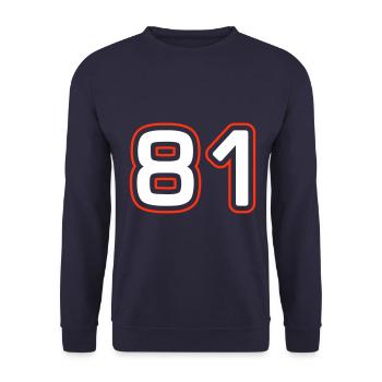 81 number symbol - Unisex Sweatshirt - navy - Front - Alina (178cm) & Michal (187cm)