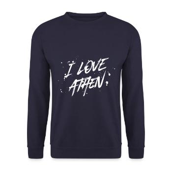J’aime Athènes - Sweat-shirt Unisexe - marine - Devant - Alina (178cm) & Michal (187cm)