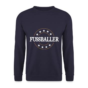 Fussballer Fussball Spieler - Unisex Pullover - Navy - Vorne - Alina (178cm) & Michal (187cm)