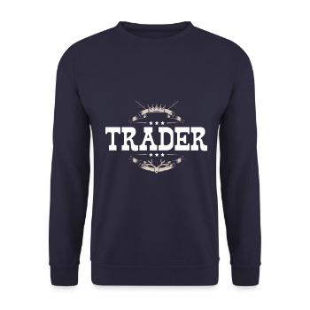 Trader Beruf - Unisex Pullover - Navy - Vorne - Alina (178cm) & Michal (187cm)