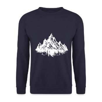 Mountains Nature Silhouette - Unisex Sweatshirt - navy - Front - Alina (178cm) & Michal (187cm)