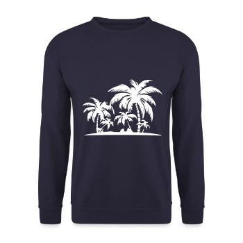 Island Summer Palm Beach - Unisex Sweatshirt - navy - Front - Alina (178cm) & Michal (187cm)