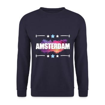 Amsterdam - Sweat-shirt Unisexe - marine - Devant - Alina (178cm) & Michal (187cm)