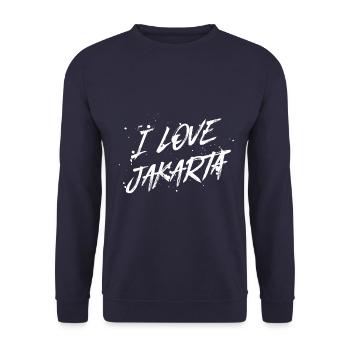 I Love Jakarta - Unisex Sweatshirt - navy - Front - Alina (178cm) & Michal (187cm)