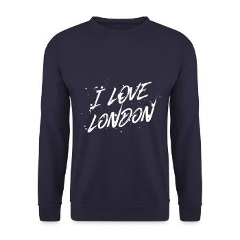 I Love London - Unisex Pullover - Navy - Vorne - Alina (178cm) & Michal (187cm)