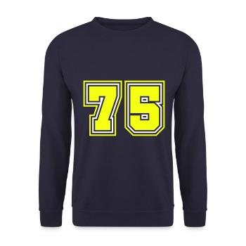 75 number symbol - Unisex Sweatshirt - navy - Front - Alina (178cm) & Michal (187cm)