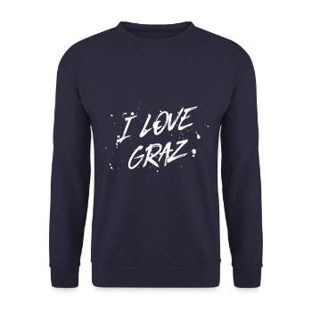 I Love Graz - Unisex Sweatshirt - navy - Front - Alina (178cm) & Michal (187cm)