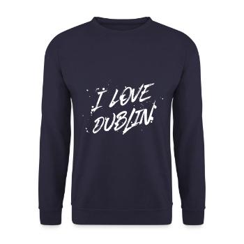 I Love Dublin - Unisex Sweatshirt - navy - Front - Alina (178cm) & Michal (187cm)