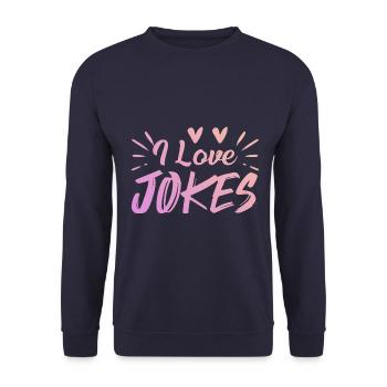 Ich liebe Witze - Unisex Pullover - Navy - Vorne - Alina (178cm) & Michal (187cm)