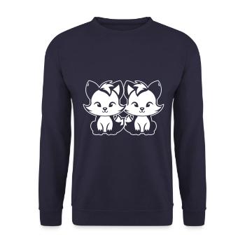 Renard mignon Mignon Bébé - Sweat-shirt Unisexe - marine - Devant - Alina (178cm) & Michal (187cm)