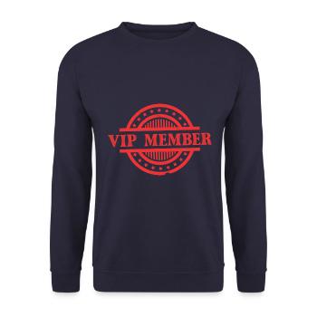 Vip Mitglied - Unisex Pullover - Navy - Vorne - Alina (178cm) & Michal (187cm)