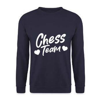 Chess Team Heart Love - Unisex Sweatshirt - navy - Front - Alina (178cm) & Michal (187cm)