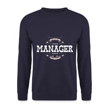 Manager Beruf - Unisex Pullover - Navy - Vorne - Alina (178cm) & Michal (187cm)