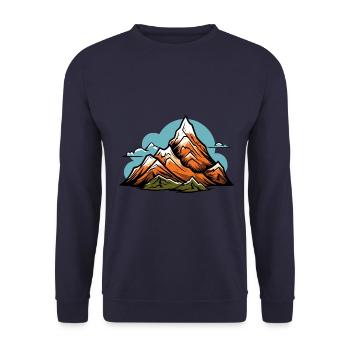 Berge Symbol Icon - Unisex Pullover - Navy - Vorne - Alina (178cm) & Michal (187cm)