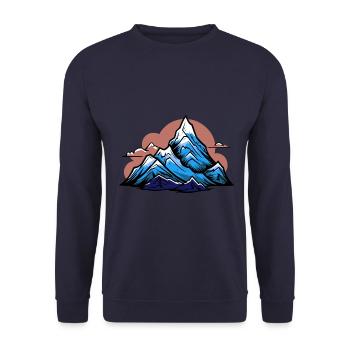 Berge Symbol Icon - Unisex Pullover - Navy - Vorne - Alina (178cm) & Michal (187cm)