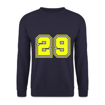 29 Zahl symbol - Unisex Pullover - Navy - Vorne - Alina (178cm) & Michal (187cm)
