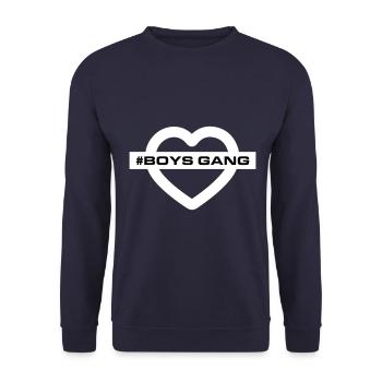 Boys Gang Herz Liebe - Unisex Pullover - Navy - Vorne - Alina (178cm) & Michal (187cm)