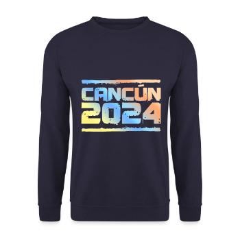 Cancun 2024 Bunt - Unisex Pullover - Navy - Vorne - Alina (178cm) & Michal (187cm)