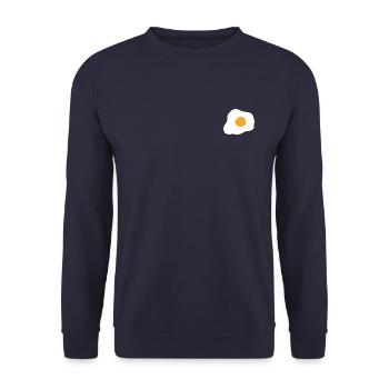 Egg - Unisex Sweatshirt - navy - Front - Alina (178cm) & Michal (187cm)