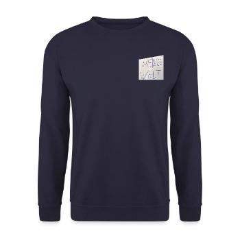 Meine Welt // Wie sie mir gefällt! - Unisex Pullover - Navy - Vorne - Alina (178cm) & Michal (187cm)