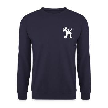 Foundlux, FOOTBALL AMÉRICAIN, « VICTORY END ZONE » - Sweat-shirt Unisexe - marine - Devant - Alina (178cm) & Michal (187cm)