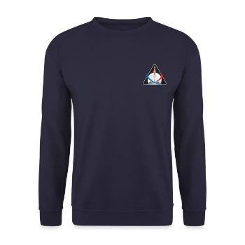 NASA Chest Logo With Moon And Rocket - Unisex Sweatshirt - navy - Front - Alina (178cm) & Michal (187cm)