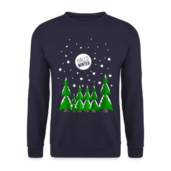 winter - Unisex Sweatshirt - navy - Front - Alina (178cm) & Michal (187cm)