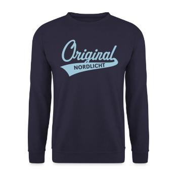Original Nordlicht (Norddeutsch / Nordisch / 1C) - Unisex Pullover - Navy - Vorne - Alina (178cm) & Michal (187cm)