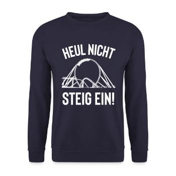 Achterbahn Freak Freizeitpark Geschenkidee Fun - Unisex Pullover - Navy - Vorne - Alina (178cm) & Michal (187cm)