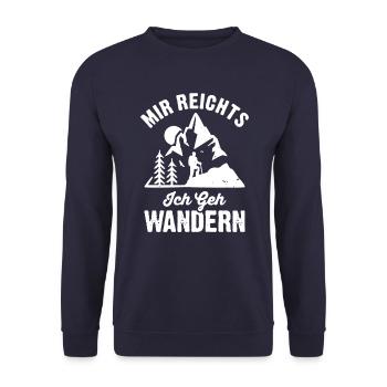 Mir reicht´s ich geh Wandern! Wander Funshirt - Unisex Pullover - Navy - Vorne - Alina (178cm) & Michal (187cm)