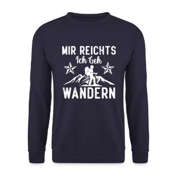 Mir reicht´s ich geh Wandern! Wander Funshirt - Unisex Pullover - Navy - Vorne - Alina (178cm) & Michal (187cm)