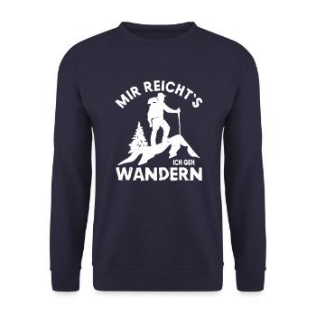 Mir reicht's ich geh wandern! Wander Funshirt cool - Unisex Pullover - Navy - Vorne - Alina (178cm) & Michal (187cm)