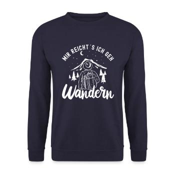 Mir reicht´s ich geh Wandern! Wander Funshirt - Unisex Pullover - Navy - Vorne - Alina (178cm) & Michal (187cm)