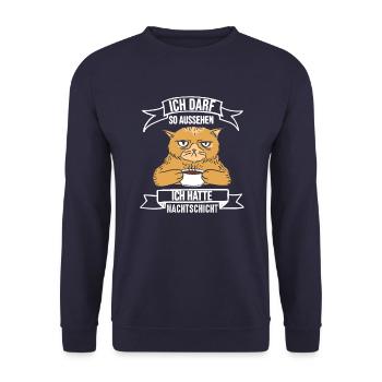 Nachtschicht, Schichtdienst, Nachtdienst, Funshirt - Unisex Pullover - Navy - Vorne - Alina (178cm) & Michal (187cm)