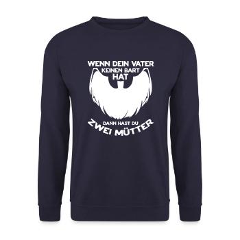 Bart Bartträger Vollbart Schnauzer Männer Geschenk - Unisex Pullover - Navy - Vorne - Alina (178cm) & Michal (187cm)