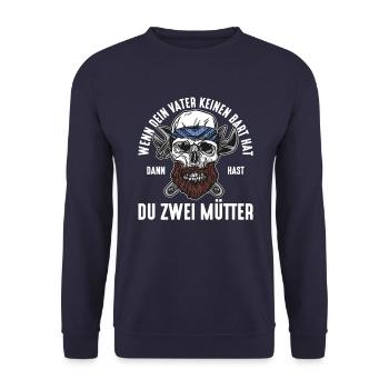 Bart Bartträger Vollbart Schnauzer Männer Geschenk - Unisex Pullover - Navy - Vorne - Alina (178cm) & Michal (187cm)