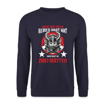 Bart Bartträger Vollbart Schnauzer Männer Geschenk - Unisex Pullover - Navy - Vorne - Alina (178cm) & Michal (187cm)