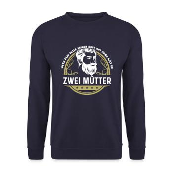 Bart Bartträger Vollbart Schnauzer Männer Geschenk - Unisex Pullover - Navy - Vorne - Alina (178cm) & Michal (187cm)