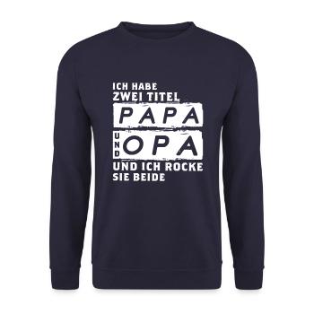 Papa Vater bester Geschenk Spruch Funshirt cool - Unisex Pullover - Navy - Vorne - Alina (178cm) & Michal (187cm)