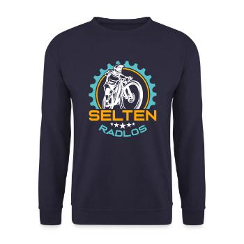 Coole Fahrrad und Mountainbike Geschenke MTB - Unisex Pullover - Navy - Vorne - Alina (178cm) & Michal (187cm)