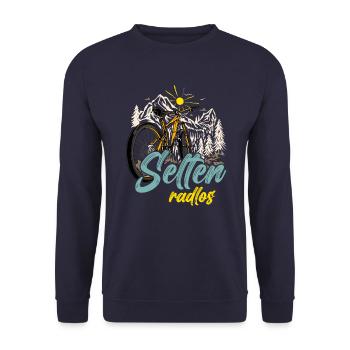 Coole Fahrrad und Mountainbike Geschenke MTB - Unisex Pullover - Navy - Vorne - Alina (178cm) & Michal (187cm)