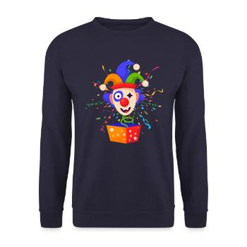 Clown, Carnival, Carnival, Carnival Costume, Parade, Celebration, Jester, - Unisex Sweatshirt - navy - Front - Alina (178cm) & Michal (187cm)