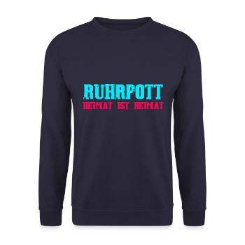 ruhrpott heimat ist heimat1 - Unisex Pullover - Navy - Vorne - Alina (178cm) & Michal (187cm)