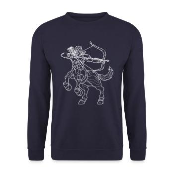 Zentaurus - weiß - Unisex Pullover - Navy - Vorne - Alina (178cm) & Michal (187cm)